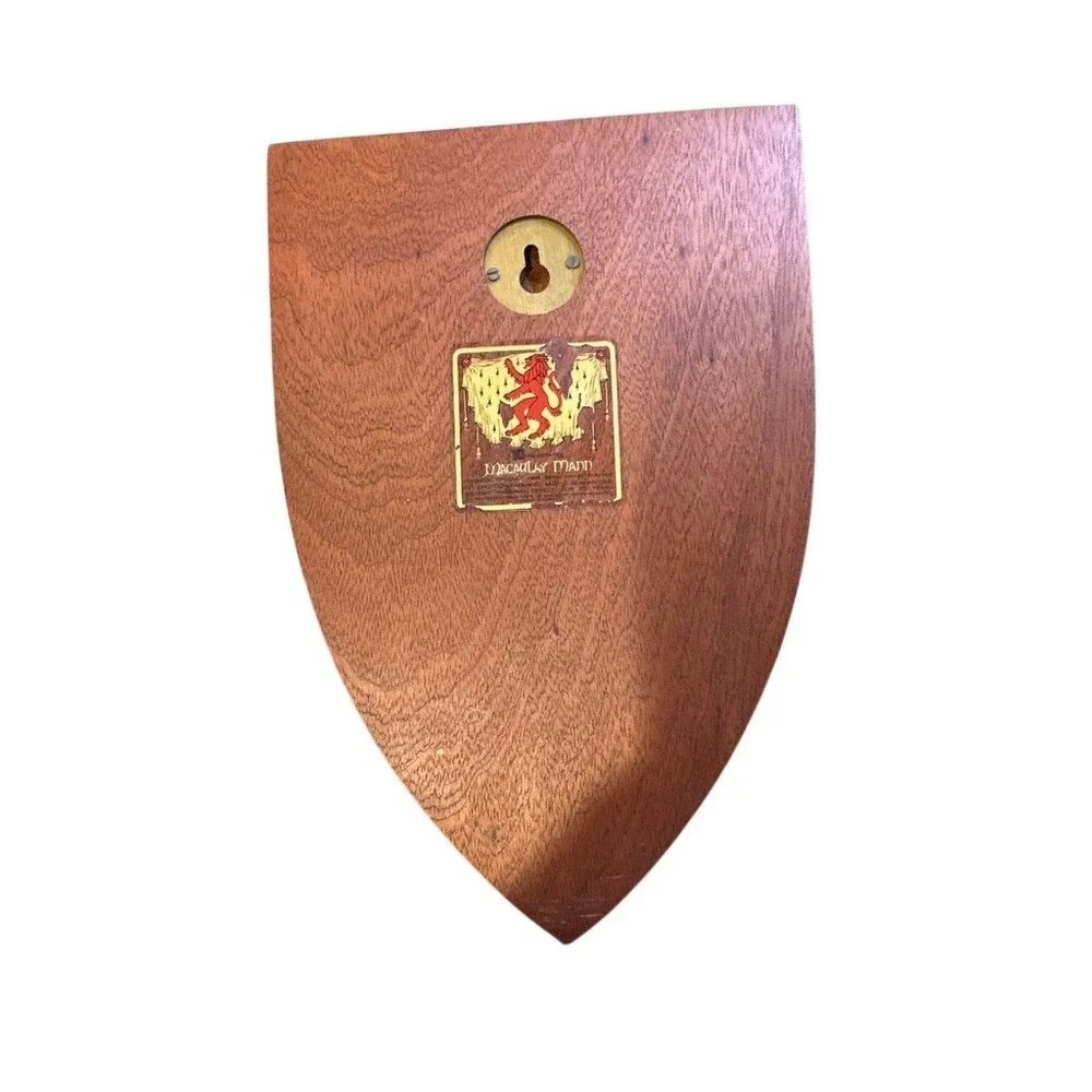 Macaulay Mann Kocher Family Coat of Arms Heraldic Wooden Shield Wall Plaque